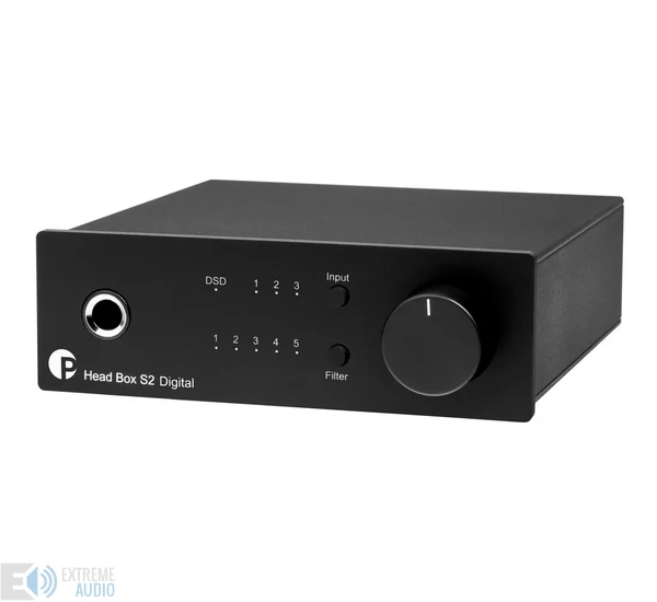 Pro-Ject Head Box S2 Digital - fejhallgató erősítő és DSD DAC, fekete (Bemutató darab)