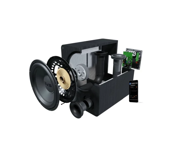 SVS PB-1000 Pro aktív mélysugárzó, fekete tölgy