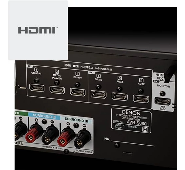 Denon AVC-S660H 5.2 8K házimozi erősítő, fekete