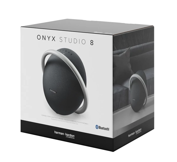 Harman Kardon Onyx Studio 8, hordozható Bluetooth hangszóró, fekete (Bemutató darab)