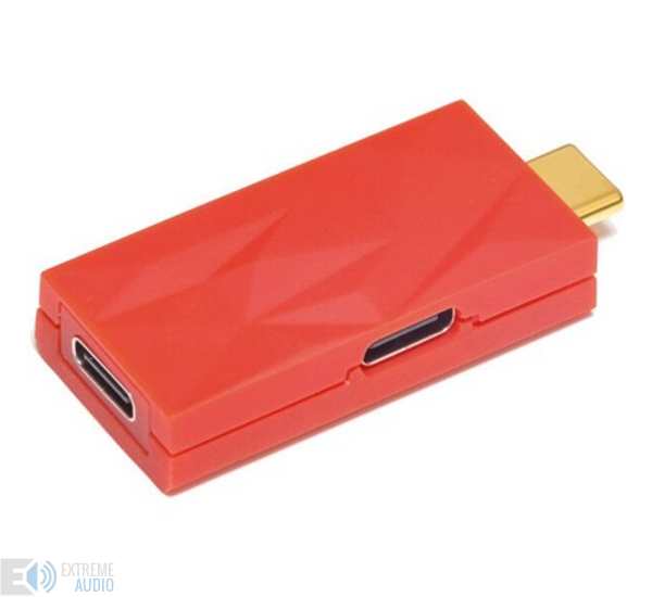 iFi Audio iDefender+ USB-C -> USB-C M/F aktív zavarszűrő, piros