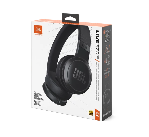 JBL Live 670NC Bluetooth fejhallgató, fekete