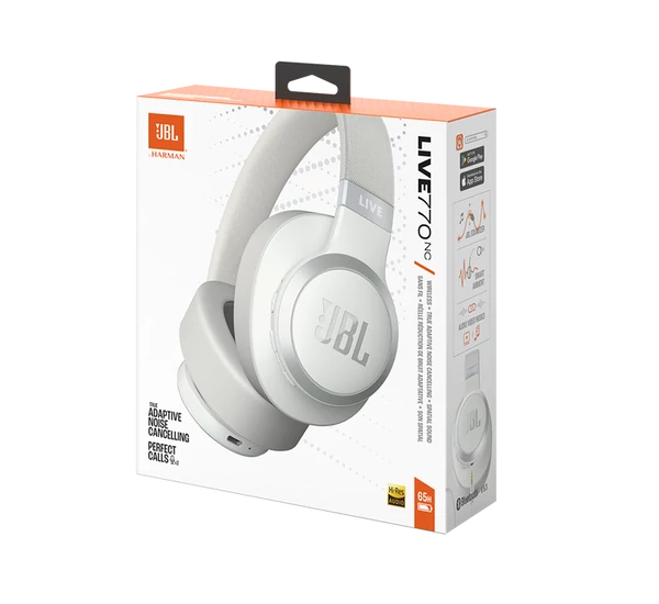 JBL Live 770NC Bluetooth fejhallgató, fehér