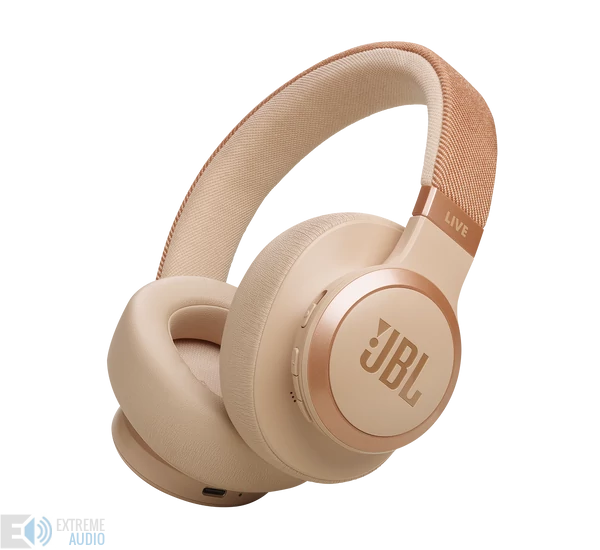 JBL Live 770NC Bluetooth fejhallgató, bézs