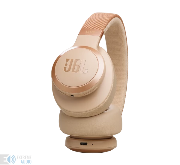 JBL Live 770NC Bluetooth fejhallgató, bézs