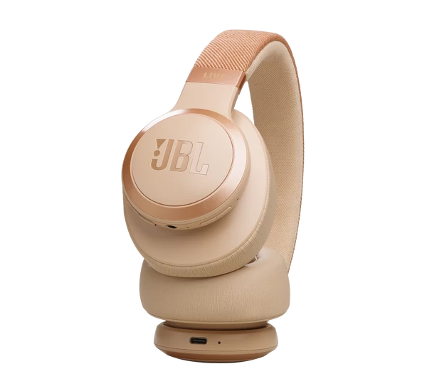 JBL Live 770NC Bluetooth fejhallgató, bézs