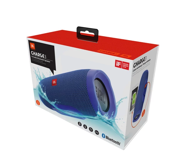 JBL Charge 3 vízálló, Bluetooth hangszóró kék