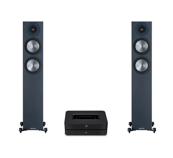 Bluesound POWERNODE + Monitor Audio Bronze 200 (6G) sztereó szett, fekete