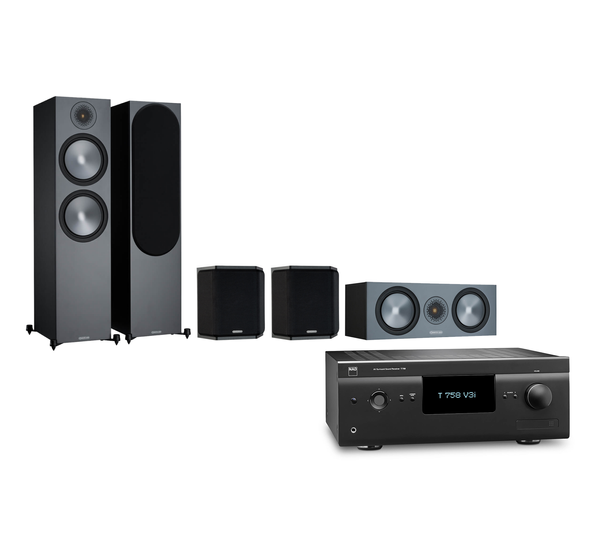 NAD  T 758 V3i + Monitor Audio Bronze 500 (6G) 5.0 házimozi szett, fekete