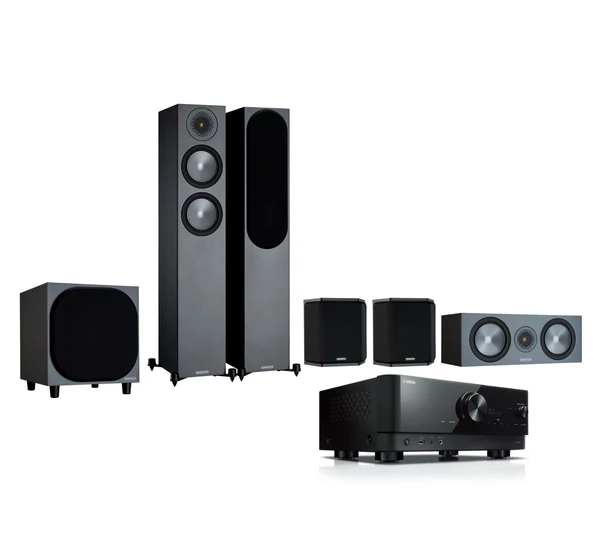 Yamaha RX-V6A + Monitor Audio Bronze 200 (6G) 5.1 házimozi szett, fekete