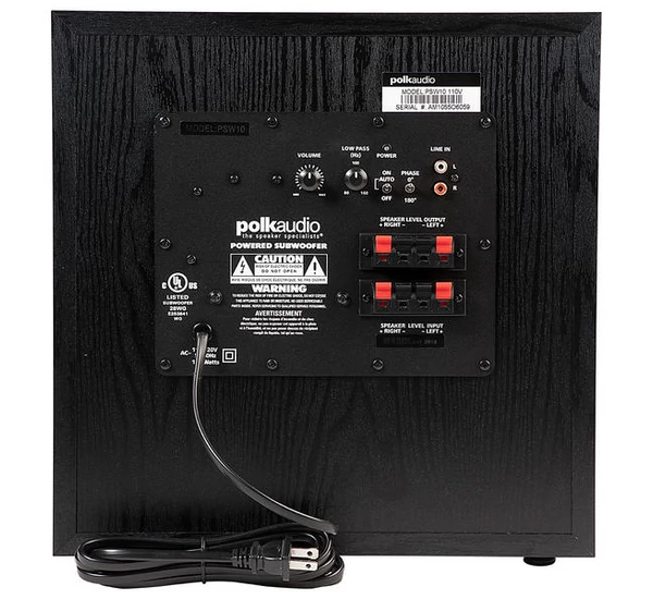 Polk Audio PSW 10E mélysugárzó, fekete