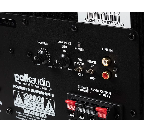 Polk Audio PSW 10E mélysugárzó, fekete